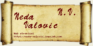 Neda Valović vizit kartica